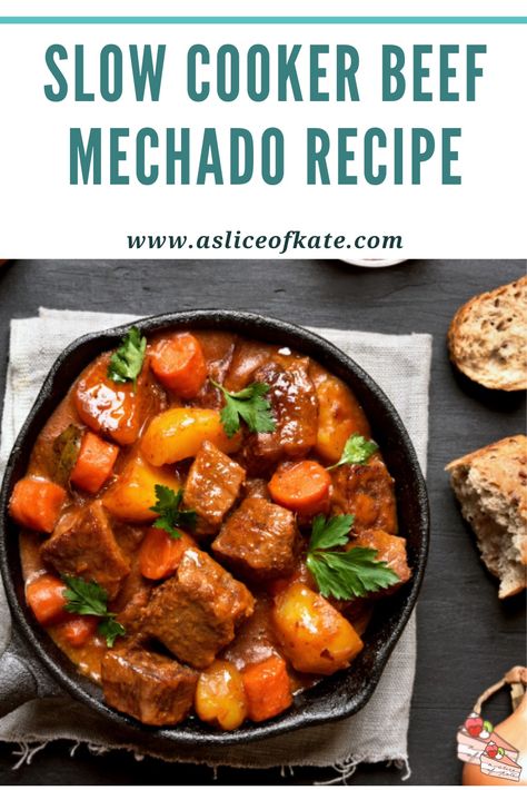 Beef Mechado Filipino Slow Cooker, Filipino Beef Machado, Beef Soup Filipino Recipe, Filipino Stew Recipes, Mechado Recipe Beef, Filipino Crockpot Recipes, Mechado Recipe Filipino Food, Filipino Comfort Food, Beef Mechado Filipino