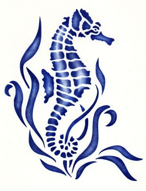 Fish Stencil, Horse Stencil, Fabric Artwork, Seahorse Art, Glass Engraving, 카드 디자인, Silhouette Stencil, Stencil Patterns, Sea Horse