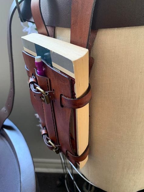 Book Holster With Belt Loops for Ren Faire, LARP, Cosplay Regular Size - Etsy UK Book Holster Pattern, Diy Book Holster, Belt Book Holder, Leather Book Holder Belt, Book Holder Belt, Ren Faire Leather Accessories, Ren Faire Props, Book Belt Holder, Ren Faire Belt Accessories