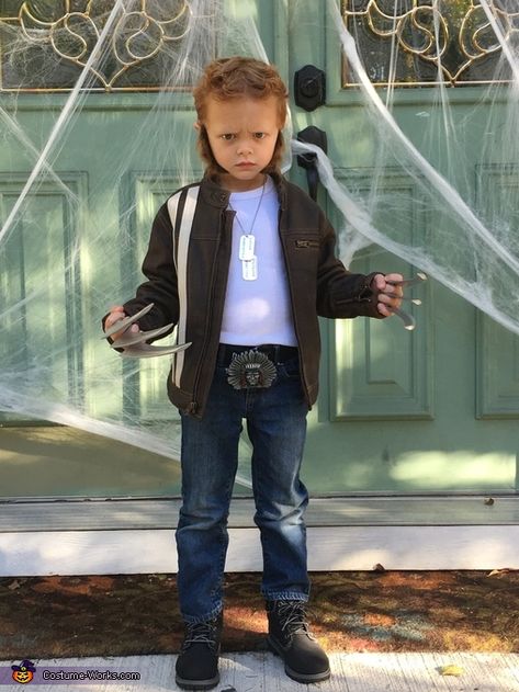 Wolverine Costume Kids, Logan Costume, Wolverine Halloween Costume, Homemade Costumes For Kids, 2017 Halloween Costumes, Wolverine Costume, X Men Costumes, Homecoming Floats, Halloween Camping