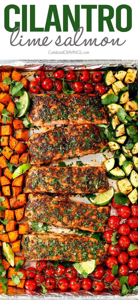 Pesto Salmon Recipe, Pork Medallion Recipes, Cilantro Lime Salmon, Pork Medallions, Pesto Salmon, Oven Baked Salmon, Lime Salmon, Carlsbad Cravings, Baked Salmon Recipes