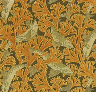 Seaweed Wallpaper, Wallpaper Inspiration, Inspirational Wallpapers, Time Machine, Pretty Patterns, Wall Murals, Art Nouveau, Mural, Fish