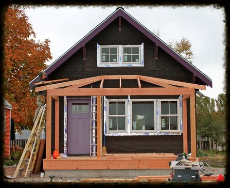 Porch on a small home. Front Porch Roofs, Hip Roof Porch, Porch Roof Design, Porch Update, Hip Roof Design, Roof Porch, Front Porch Addition, Porch Kits, Porch Addition