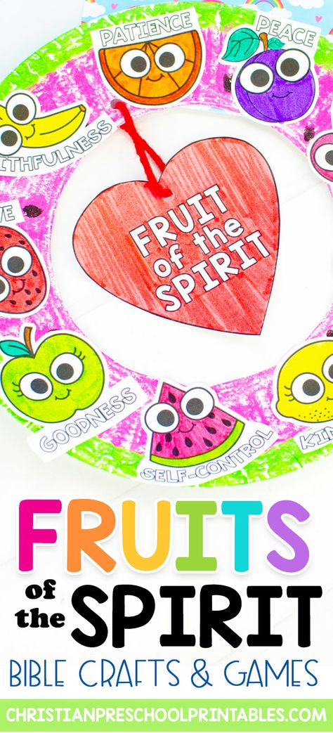 Fruit Of The Spirit Lessons, Bible Crafts Sunday School, Spirit Game, Christian Preschool, Fruit Crafts, Sunday School Classroom, Fruits Of The Spirit, Sunday School Crafts For Kids, Fruits For Kids