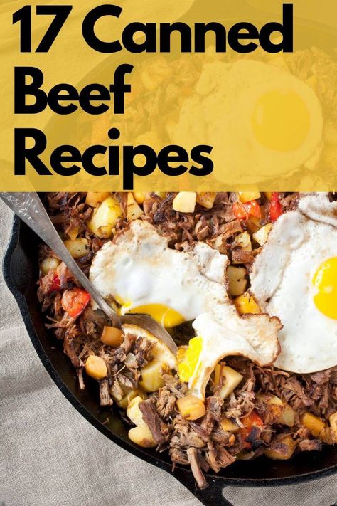 From meat pies to stroganoff to beef hash and eggs. Learn to can your own beef so you're always ready in a pinch. Keystone Canned Beef Recipes, Recipes Using Canned Beef Chunks, Canned Roast Beef Recipes Dinners, Canned Shredded Beef Recipes, Beef In A Can Recipes, Canned Meat Recipes Dinners, Canned Beef Recipes Simple, Recipes With Canned Roast Beef, Can Beef Recipes