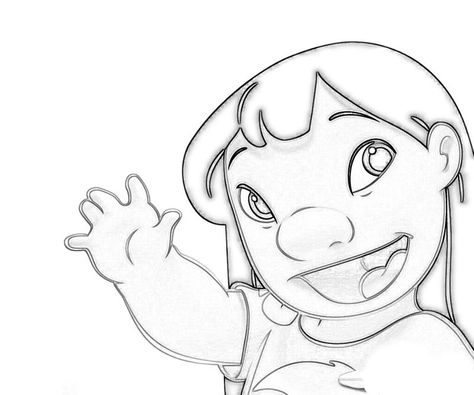 Lilo Drawing Easy, Lilo Sketch, Portrait Coloring Pages, Disney Canvas Paintings, Stitch Drawings, Disney Character Drawings, Lilo Und Stitch, Disney Drawings Sketches, Lilo And Stitch Drawings