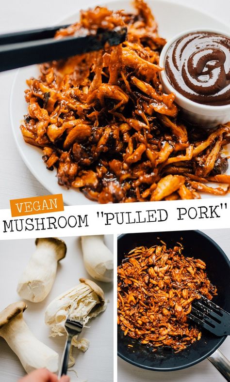 Mushroom Pulled Pork, King Oyster Mushrooms, Vegan Pulled Pork, Vegan Sandwiches, King Oyster, Vegan Mushroom, Oyster Mushrooms, Pulled Pork Recipes, Pork Recipe