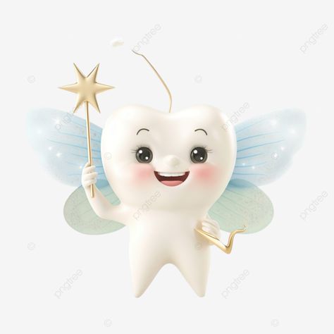 Tooth Fairy Images, Teeth Fairy, Tooth Fairy Pillow Pattern, Tooth Party, Png Girl, Cute Tooth, Fairy Charms, Teeth Jewelry, Clay Diy Projects