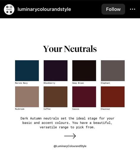 Deep Neutral Color Palette, Autumn Color Pallet Outfits, Deep Autumn Color Palette Fashion, Deep Autumn Color Palette Clothes, Dark Autumn Neutrals, Deep Autumn Neutrals, Deep Autumn Color Palette Outfits, Dark Autumn Color Palette, Deep Autumn Makeup