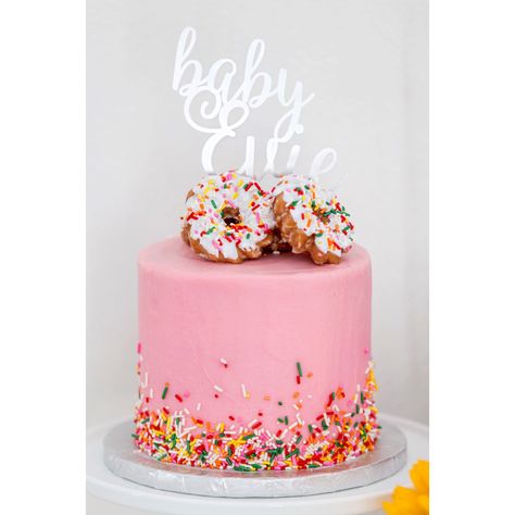 Pink Sprinkle Donut Cake, Sweet One Birthday Smash Cake, Donut Sprinkle Cake, Donut Theme Birthday Cake, Pink Donut Cake, Donut Theme Cake, Donut Smash Cake, Confetti Cake Recipes, Shot Party