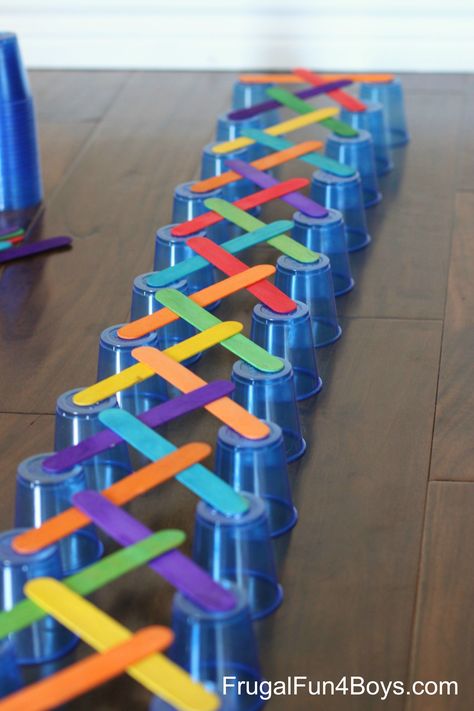 4 Engineering Challenges for Kids - with Cups, Craft Sticks, and Cubes Challenges For Kids, Engineering Challenges, Steam Ideas, Kid Science, Engineering Challenge, Craft Sticks, Stem Challenge, Steam Activities, Kids Cups