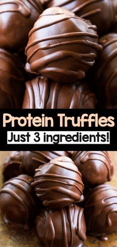 3 Ingredient Chocolate Protein Truffles Protein Truffles, Chocolate Protein Balls, Healthy Snack Recipe, Easy Healthy Snack, Protein Balls Recipes, High Protein Desserts, Healthy Protein Snacks, Protein Bar Recipes, Low Carb Snack