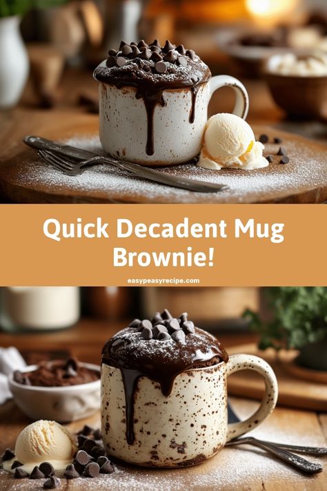 Quick & Easy Fast Fudge Brownie Mug Cake Recipe | Ready in Minutes Chocolate Fudge Mug Cake, Dessert Mug Recipes, Weight Watcher Mug Cake, Desserts Small Batch, Brownie In A Mug Recipe, Mug Brownie Recipe, Brownie Mug Cake, Brownie Mug, Mug Brownie Recipes