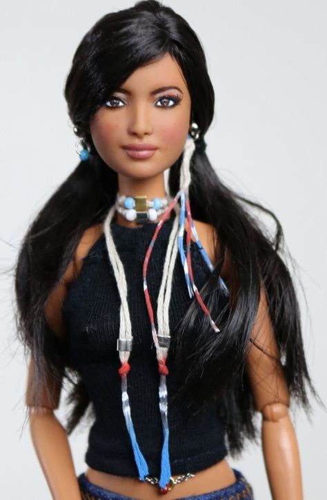 Indian Barbie, Barbie Repaint, Barbie Body, Goddess Face, Ken Barbie Doll, Hair Dolls, Barbie Hairstyle, Ooak Barbie, Barbie Basics