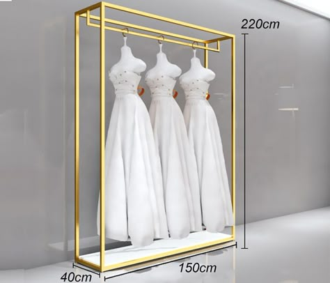 Clothing Display Rack,Wedding Dress Display Stand,Jewelry display cabinet Professional Supplier- Foshan Slanman Hardware Display Factory Dress Display Ideas, Dress Display Stand, Bridal Shop Interior, Wedding Dress Display, Bridal Shop Ideas, Clothing Display Rack, Bridal Boutique Interior, Clothing Store Interior, Store Design Boutique