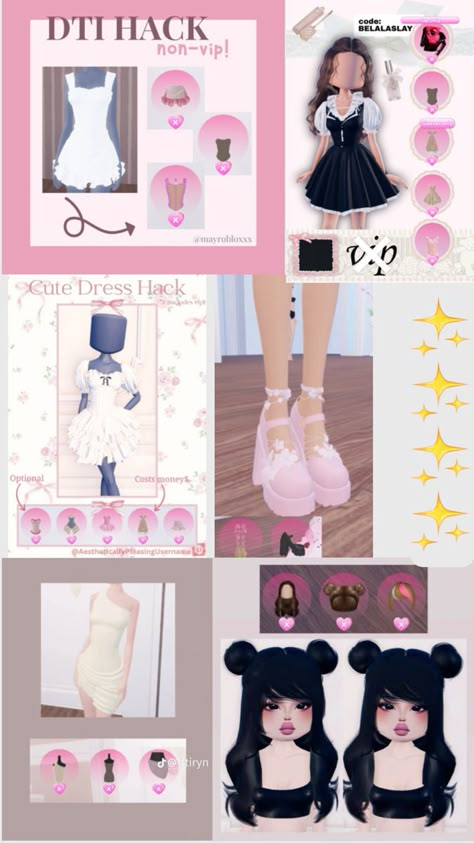 Layering Hacks, Best Dress Up Games, Y2k Outfits Dresses, Fancy Dress Code, Shoe Hacks, Outfits Hacks, Classy Halloween Costumes, Dress Impress, Hair Combos