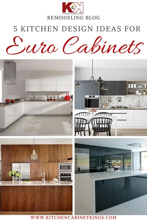 You don’t have to live in Barcelona to enjoy the simple and elegant design of European-style cabinets. European Cabinets Kitchen Modern, Euro Style Cabinets, Eurostyle Kitchen Cabinets, European Style Kitchen Modern, European Style Cabinets, European Frameless Kitchen Cabinets, European Style Cabinets Kitchen, Euro Cabinets Kitchens, Euro Style Kitchen Cabinets