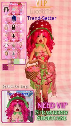 Dti Strawberry Outfit, Strawberry Dress To Impress, Strawberry Shortcake Dti Outfit, Ms Frizzle Dress To Impress, Favorite Aesthetic Dress To Impress, Dress To Impress Wallpaper, Rosetta Pixie Hollow, Strawberry Shortcake Dress To Impress, Cute Dti Fits