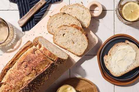 No-Knead Sourdough Bread Recipe | King Arthur Baking: Full-flavored sourdough bread made with minimal effort and a ripe (fed) starter. Flavored Sourdough, No Knead Sourdough, Sourdough Ideas, Dough Starter, Grain Recipes, Baking School, King Arthur Baking, Discard Recipes, Leftover Bread