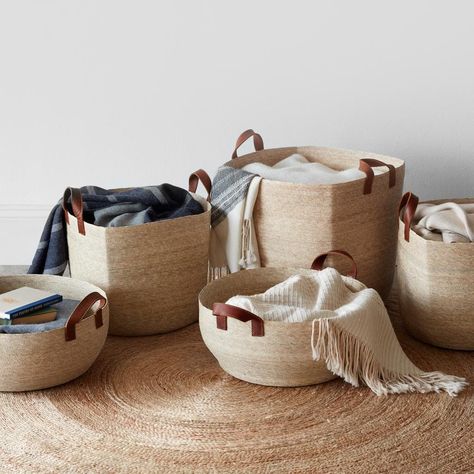 For Presents and More: The Citizenry Mercado Woven Storage Baskets Mexican Palm, Woven Storage Baskets, Floor Baskets, Storing Blankets, The Citizenry, Sustainable Christmas, Woven Baskets Storage, Stylish Storage Solutions, Basket Bag