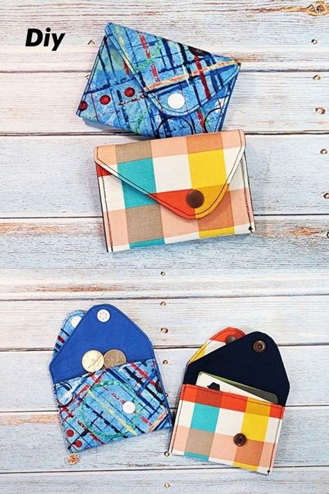 Card Purse Pattern, Credit Card Wallet Pattern, Credit Card Holder Pattern, Diy Wallet Pattern, Wallet Pattern Free, Card Wallet Pattern, Diy Coin Purse, Small Coin Pouch, Purse Patterns Free