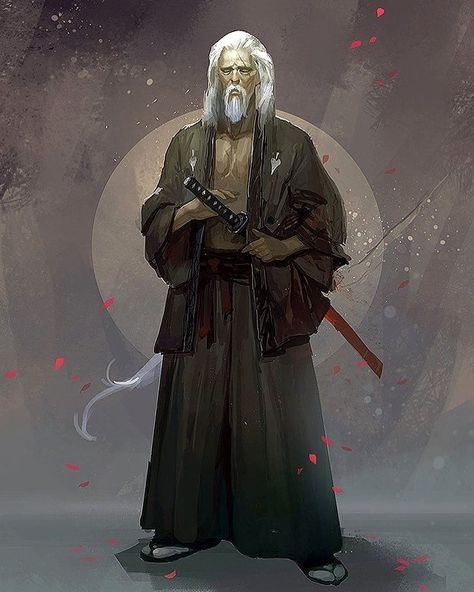 Old Samurai, Fantasy Samurai, Ninja Assassin, Samurai Concept, Ronin Samurai, Samurai Artwork, Ninja Art, Japanese Warrior, Japanese Characters