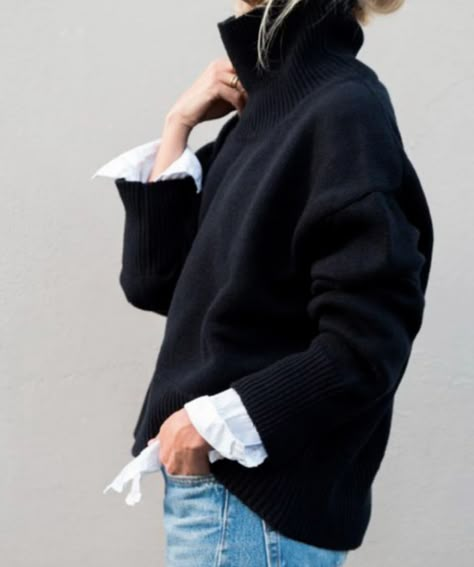 Have A Nice Afternoon, Sweata Weatha, Elegant Sweater, Outfit Look, Thanksgiving Outfit, Casual Work, Black Sweater, Outfits Women, Luxe Fashion