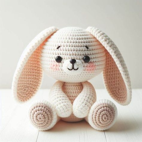 Crochet Floppy Bunny Amigurumi Free Pattern - The Amigurumi Crochet Floppy Bunny, Easter Bunny Basket Crochet, Crochet Rabbit Free Pattern, Free Patterns Crochet, Floppy Bunny, Crochet Sloth, Doll Amigurumi Free Pattern, Bunny Amigurumi, Crochet Bunny Pattern