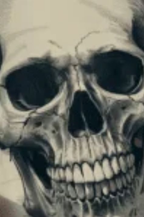 Detailed black and white illustration of a smiling skull. How To Draw Skulls Step By Step, Skull Art Drawing Sketches, Pencil Drawing Ideas For Beginners, How To Draw Skulls, Easy Pencil Sketches, Pencil Drawing Tips, Intricate Sketches, Ideas To Fill Your Sketchbook, Drawing Tips For Beginners