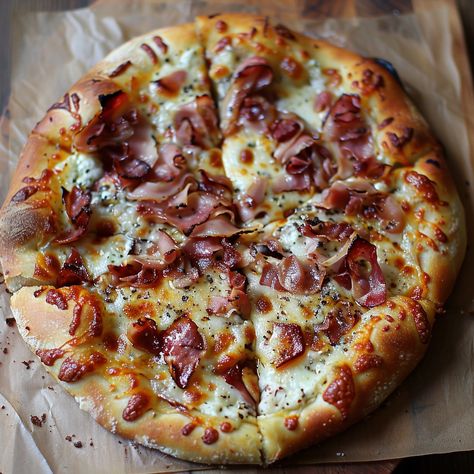 Ham And Cheese Pizza, Recipe For Ham, Adriana Locke, Bacon Pizza, Simple Family Meals, Budget Family Meals, Active Dry Yeast, Sliced Ham, Pizza Pizza