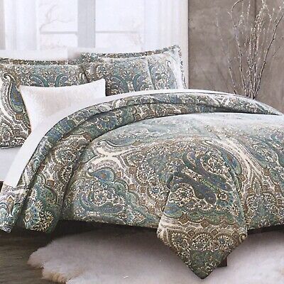 (eBay) 3pc Nicole Miller Paisley Medallion FULL QUEEN Duvet Cover Shams Set Green Blue Nicole Miller Bedding, Paisley Duvet, Embroidered Duvet Cover, Queen Size Duvet Covers, Miller Homes, King Duvet Cover Sets, Satin Bedding, Home Bedding, Queen Duvet Cover