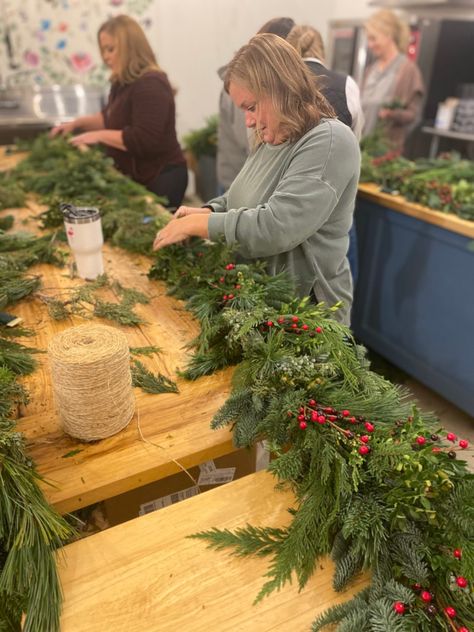 How to Make Natural and Easy Holiday Greenery Garland - The Flour Barn Homestead Greenery Pots For Christmas, Christmas Garland With Eucalyptus, James Farmer Christmas Decor, Holiday Garland Diy Christmas Decor, Scandinavian Christmas Garland, Christmas Decor With Birch Branches, Christmas Decor With Greenery, Outdoor Christmas Greenery, How To Make Greenery Garland