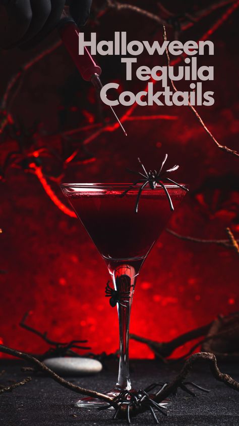 Halloween Tequila Cocktails Tequila Drinks For Halloween, Mezcal Halloween Cocktail, Halloween Drink Menu Ideas, Halloween Drink With Tequila, Spooky Drinks With Tequila, Clear Drinks Cocktails, Halloween Cocktails With Tequila, Tequila Drinks Halloween, Halloween Cocktails Recipes Tequila