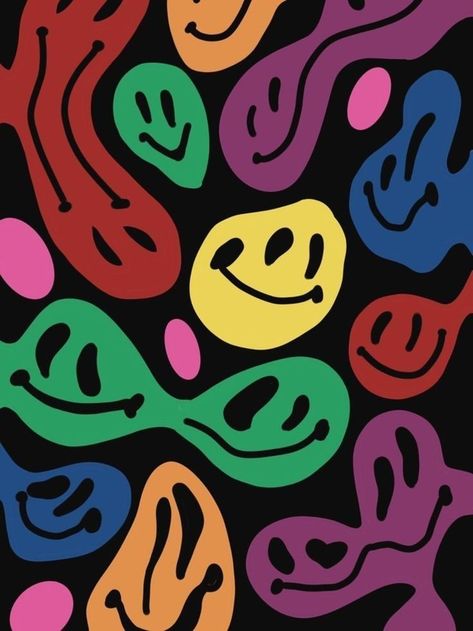 Aesthetic muster / tetlassova Indie Smiley Face, Smiley Face Wallpaper, Face Wallpaper, Smiley Faces, Smiley Face, Smiley, I Hope, Rainbow