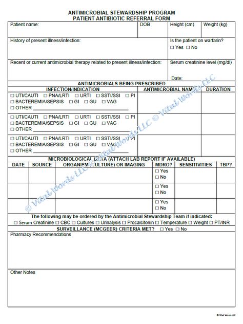 DIGITAL DOWNLOAD: Antibiotic Referral Form for Antimicrobial Stewardship Program (LTC/ICF/SNF) Long Term Care Nursing, Nurse Report Sheet, Infection Control, Long Term Care, Assessment, Vocabulary, Bundles, Printed Items, Digital Prints