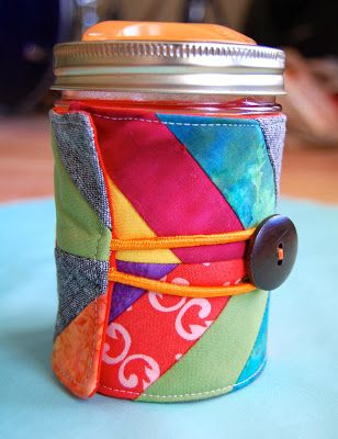 Herringbone Mason Jar Cozy {Tutorial} Diy Coasters Tile, Mason Jar Cozy, Messy Crafts, Coffee Cup Sleeves, Sewing To Sell, Jar Diy, Sewing Projects For Kids, Small Sewing Projects, Fall Gifts