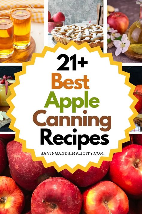 Do you have a ton of apples? 21+ apple canning recipes including apple pie filling, applesauce, apple chutney, apple jam and more. Preserving apples just got easier. No matter the type of apple we have an apple recipe just for you. Canning and preserving recipes including caramel apple jam, apple butter and so many classic fall recipes.  Fill your pantry and stock the shelves with budget friendly recipes. Preserving Apples Canning, Apple Preserving Recipes, Apple Preservation Recipes, Canning Ideas For Apples, Apple Preserves Recipe Canning, Recipes For Canning Apples, Canning Red Hot Cinnamon Apples, Different Ways To Can Apples, Apple Salsa Recipe Canning