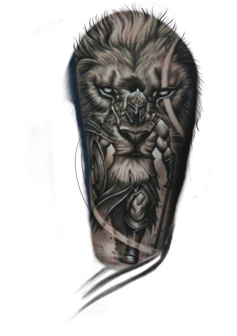 Tattoos For Men Upper Arm, Lions Tattoo, Half Sleeve Tattoos For Men, Lion Knight, Lion Sleeve, English Knights, Sleeve Tattoos For Men, Animal Sleeve, Half Sleeve Tattoos