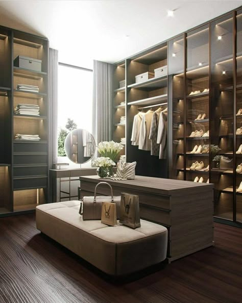 Elegant Dressing Room, Modern Closet Designs, Elegant Dressing, Closet Island, Luxxu Modern Design Living, Dressing Room Closet, Dream Closet Design, Walk In Closet Design, Luxury Closets Design