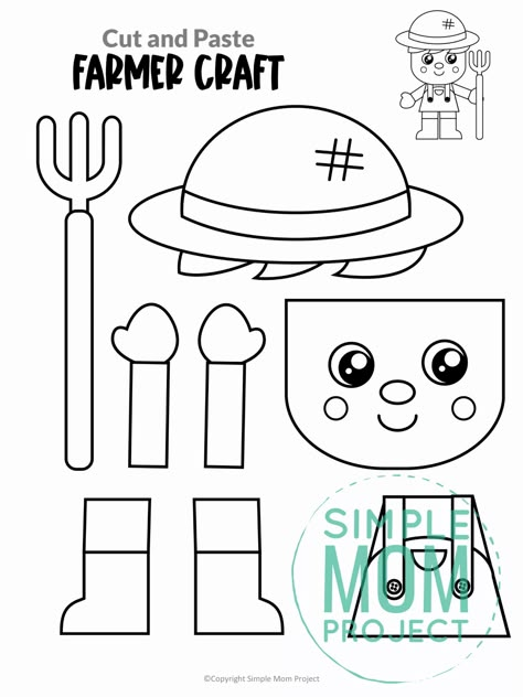 Are you and your preschool, kindergarten and toddler age kids working on a farm theme or community helper theme? Do your kids love nursery rhyme or the fun Old Macdonald song? Well this free printable farmer craft template is perfect for you and your little children. Click and download this easy farm activity today! On The Farm Theme Preschool, Fall Farm Preschool Theme, Farmer Community Helper Activities, Old Mcdonald Preschool Activities, Farming Activities For Toddlers, Farming Theme Preschool, Farm Preschool Activities Lesson Plans, Preschool Farming Activities, Farm Crafts Prek