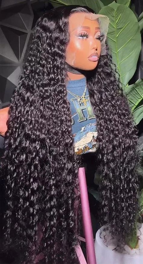 180% Deep Wave 13x4 Lace Front Human Hair Wigs 30, 40Inch Brazilian Remy Water Curly 13x4 Frontal 5x5 Closure Wig For Women #wigs #wigaddicts #wighairstyle #wigaccessories #haircare #hairstyles #hairtips #hairinspo #wigsforblackwomen #affordablehair 30 Inch Curly Wig, 5x5 Closure Wig, Deep Wave Wig, Women Wigs, Wave Wig, Lace Front Human Hair Wigs, Lace Front Human Hair, Closure Wig, Hair Quality