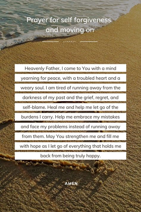 Heavenly Father, I come to You with a mind yearning for peace, with a troubled heart and a weary soul. I am tired of running away from the darkness of my past and the grief, regret, and self-blame. Heal me and help me let go of the burdens I carry. Help me embrace my mistakes and face my problems instead of running away from them. May You strengthen me and fill me with hope as I let go of everything that holds me back from being truly happy. Amen. I Am Tired From Everything, Tired From Everything, Prayer For Self, Regrets And Mistakes, Instead Of Running, Prayer For Forgiveness, Self Forgiveness, Weary Soul, Let Go Of Everything