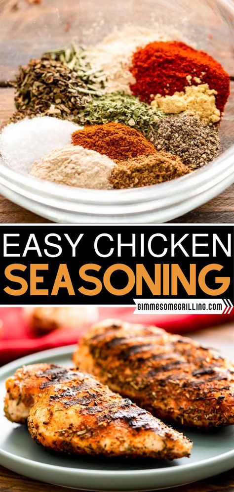 chicken seasoning for grilling, easy recipe Easy Chicken Seasoning, Grilled Chicken Seasoning, Best Chicken Seasoning, Tasty Grilled Chicken Recipes, Best Steak Seasoning, Chicken Seasoning Recipes, Smoked Chicken Recipes, Fajita Seasoning Recipe, Homemade Seasoning