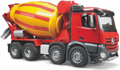 The MB Arocs Cement Mixer Truck from the Bruder Truck collection - Discounts on all Bruder Toys at Wonderland Models.  One of our favourite models in the Bruder Trucks range is the Bruder MB Arocs Cement Mixer Truck.  http://www.wonderlandmodels.com/products/bruder-mb-arocs-cement-mixer-truck/ Cement Mixer Truck, Model Truck Kits, Cement Truck, Cement Mixers, Cement Mixer, Mixer Truck, Diy Gifts For Kids, Thomas The Train, Dump Trucks