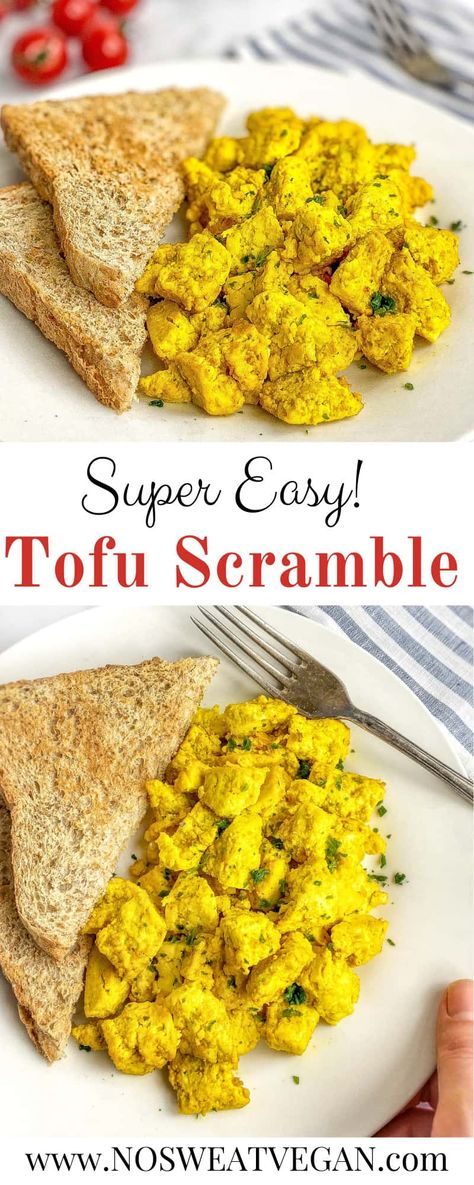 Vegan Scrambled Eggs, Tofu Scramble Recipe, Vegan Tofu Scramble, Eggless Breakfast, Tofu Scramble Vegan, Scrambled Tofu Recipe, Flexitarian Recipes, Sandwhich Recipes, Scrambled Eggs Recipe