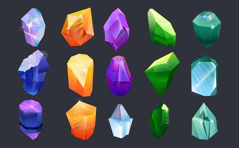 Colorful gems collection set. precious s... | Free Vector #Freepik #freevector #precious-stones #sapphire #gemstone #gem Zestaw Ikon, Blue Amethyst, Jewelry Logo, Gem Diamonds, Colorful Jewelry, Free Vector Art, Crystal Gems, Stone Rocks, Abstract Shapes