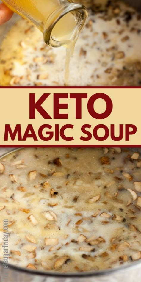 Keto Magic Soup (aka Keto Flu Soup) is a SUPER tasty keto soup recipe that will help you stay in ketosis and feel awesome! This easy keto recipe is loaded with cheddar cheese and bursting with flavor. Perfect as a keto lunch or keto dinner, and great for keto meal prep. Freezes beautifully!