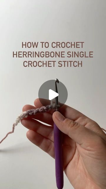 Herringbone Crochet Stitch Tutorial, How To Do A Double Crochet Stitch, Herringbone Stitch Crochet, Herringbone Crochet Stitch, Herringbone Single Crochet Stitch, Single Crochet Stitch Tutorial, Herringbone Single Crochet, Crochet Herringbone Stitch, Herringbone Crochet