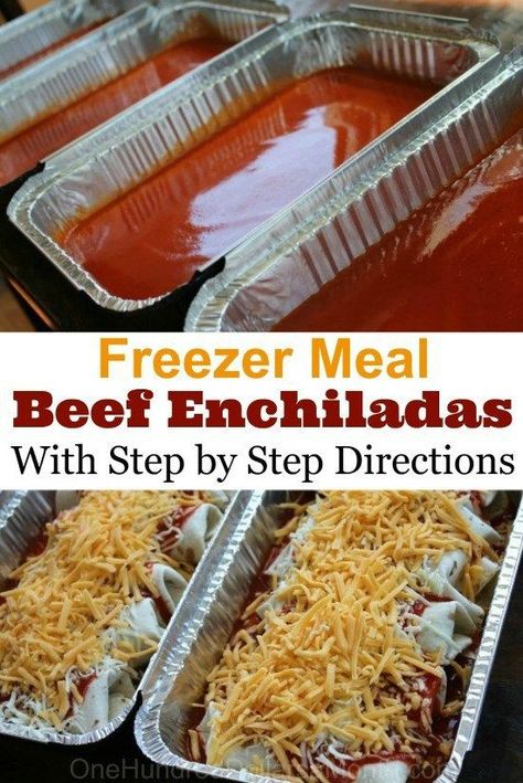 Freeze Ahead Meals, Easy Beef Enchiladas, Freezer Dinners, Freezer Friendly Meals, Freezable Meals, Freezer Meal Planning, Make Ahead Freezer Meals, Crock Pot Freezer, Easy Freezer Meals