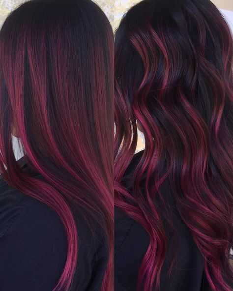 Magenta Balayage, Pelo Color Vino, Magenta Hair Colors, Short Bleached Hair, Black Cherry Hair, Magenta Hair, Red Ombre Hair, Best Hair Dye, Strawberry Blonde Hair Color